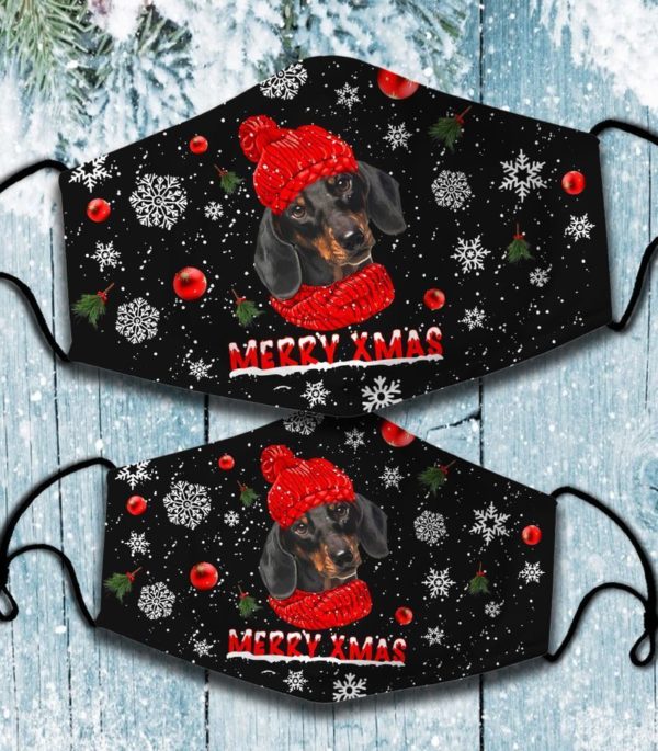 Dachshund Dog Merry Xmask Face Mask