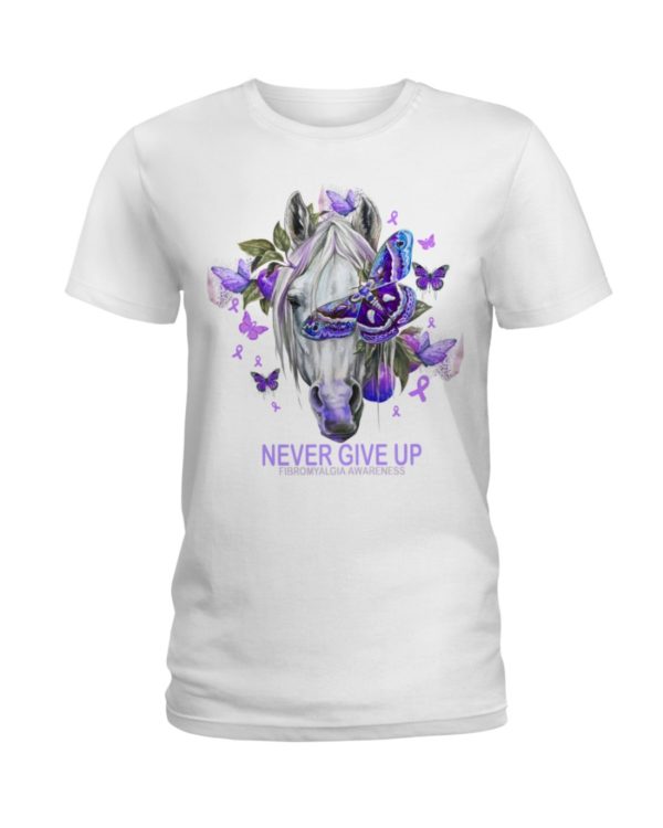 Never Give Up Fibromyalgia Awareness Shirt