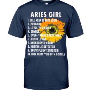 Sunflower Aries Girl: 1 Will Keep It Real 100%, 2 Prideful Shirt