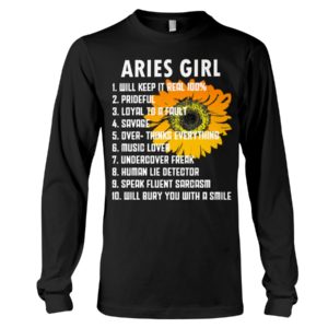 Sunflower Aries Girl: 1 Will Keep It Real 100%, 2 Prideful Shirt