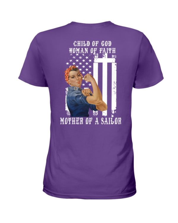 Child Of God Woman Of Faith Mother Of A Sailor Shirt
