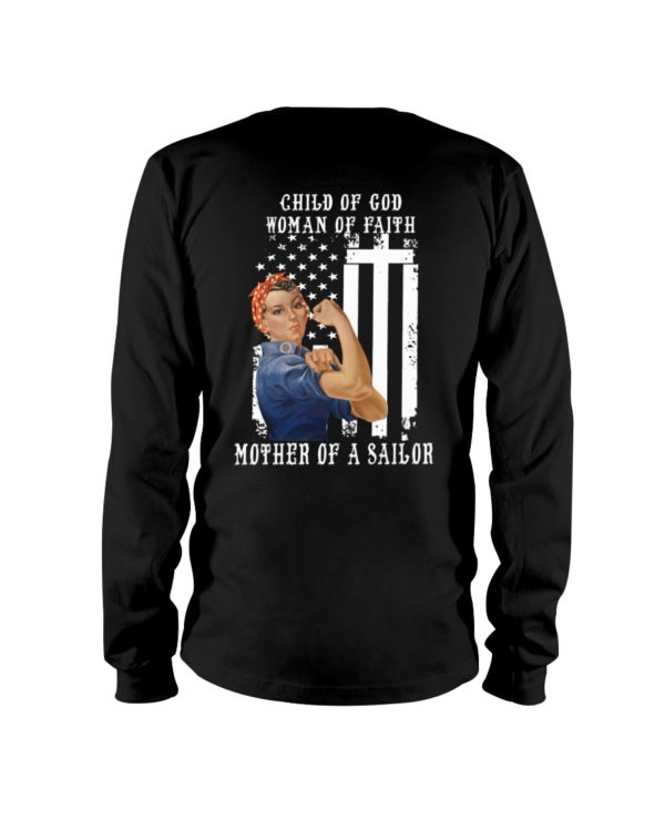 Child Of God Woman Of Faith Mother Of A Sailor Shirt