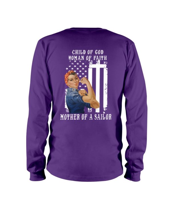 Child Of God Woman Of Faith Mother Of A Sailor Shirt