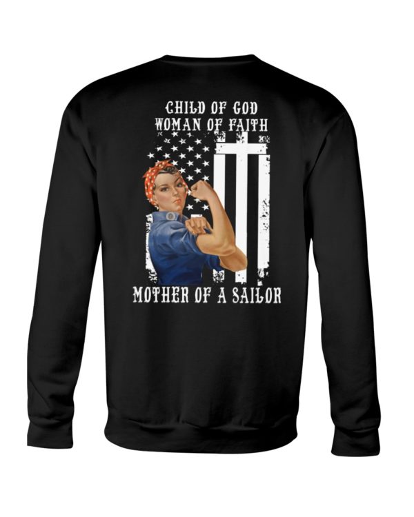Child Of God Woman Of Faith Mother Of A Sailor Shirt