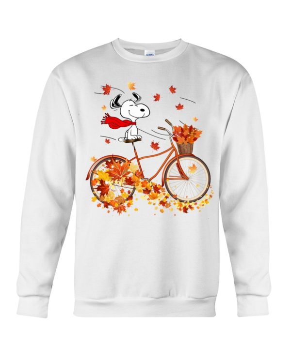 Snoopy in Bicycle & Maple leaves Shirt