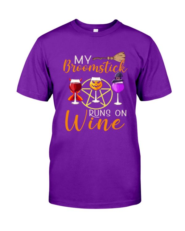 My Broomstick Runs On Wine Halloween Shirt