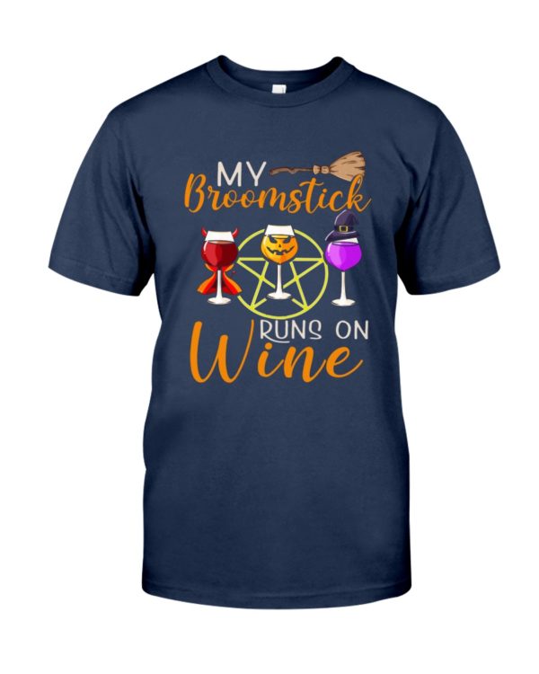 My Broomstick Runs On Wine Halloween Shirt