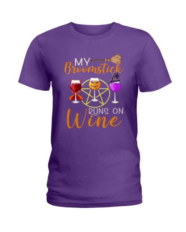 My Broomstick Runs On Wine Halloween Shirt
