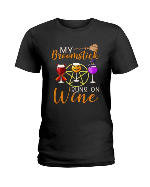 My Broomstick Runs On Wine Halloween Shirt