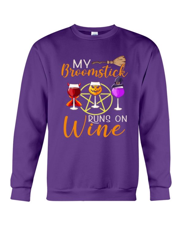 My Broomstick Runs On Wine Halloween Shirt