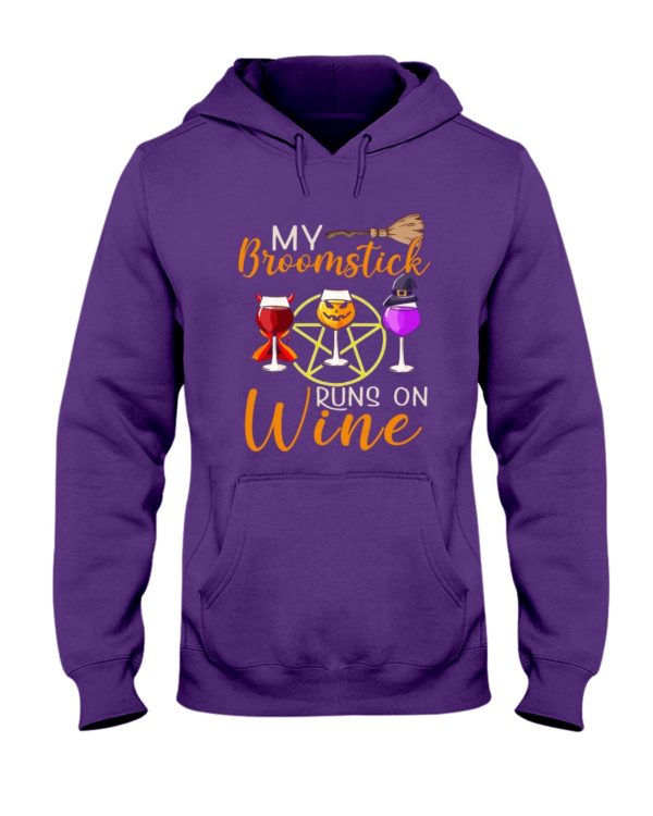My Broomstick Runs On Wine Halloween Shirt