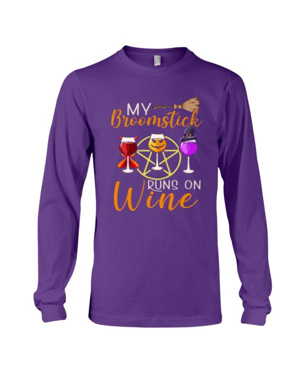 My Broomstick Runs On Wine Halloween Shirt