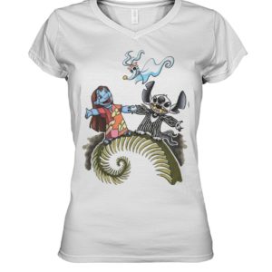 Lilo And Stitch As Jack And Sally Zero Shirt. image Lilo And Stitch As Jack And Sally Zero Shirt.
