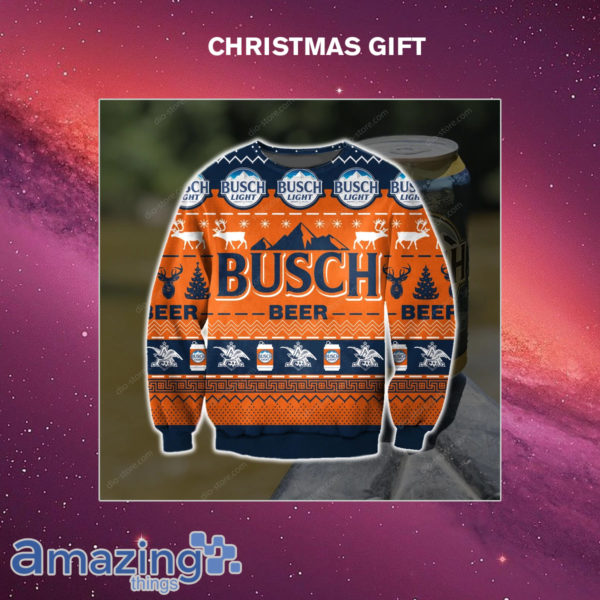 Busch Beer Orange 3D Print Christmas Sweater