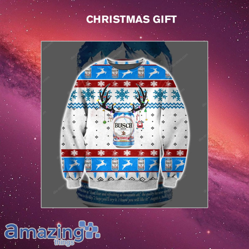 Busch Beer Reindeer 3D Print Christmas Sweatshirt
