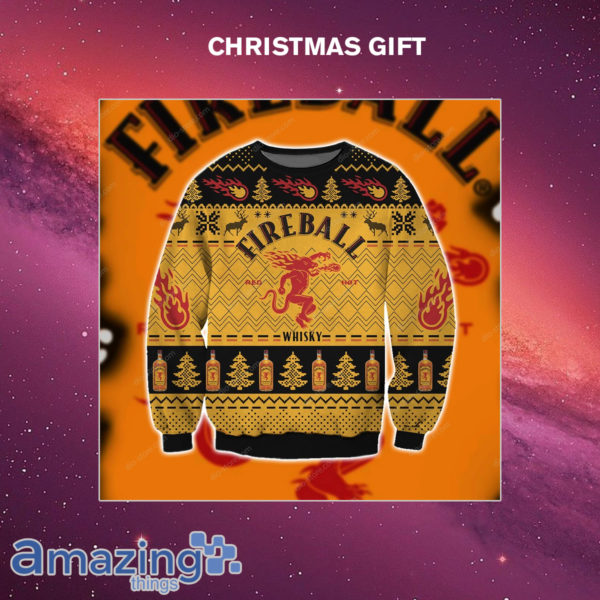 Fireball Cinnamon Whisky 3D Print Christmas Sweater