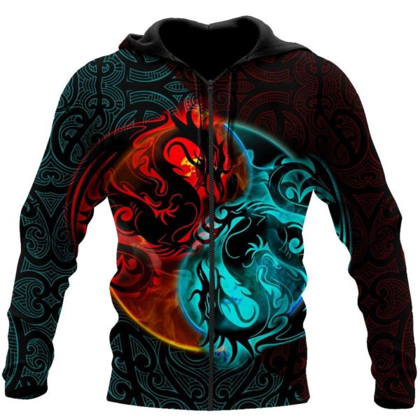 Dragon Yin Yang Art 3D All Over Print Shirt