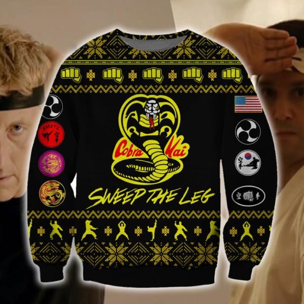 Kobra Kai Sweep The Leg 3D Print Christmas Sweater