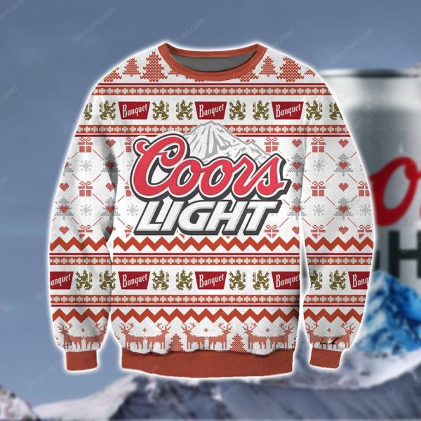 Coors Light Banquet Beer 3D Print Christmas Sweater
