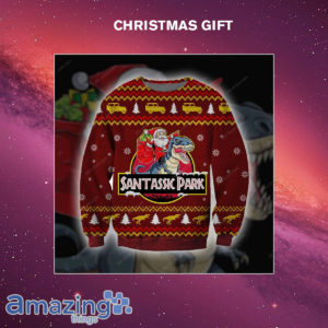Santassic Park Santa T-Rex 3D All Over Print Christmas Sweater