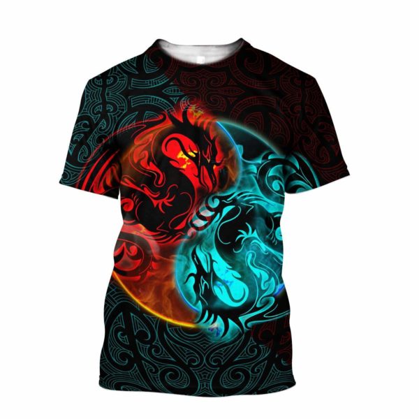 Dragon Yin Yang Art 3D All Over Print Shirt