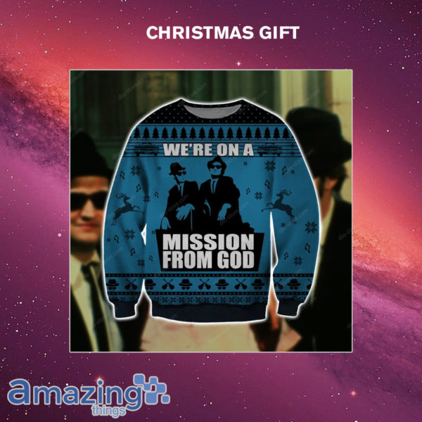The Blues Brothers We're On A Mission From God 3D Printed Christmas Shirt