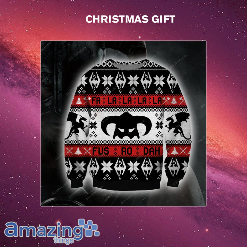 The Elder Scrolls Fa La La La Fus Ro 3D Print Christmas Sweatshirt