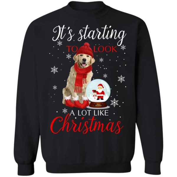 Golden Retriever It’s Starting To Look A Lot Like Christmas Shirt