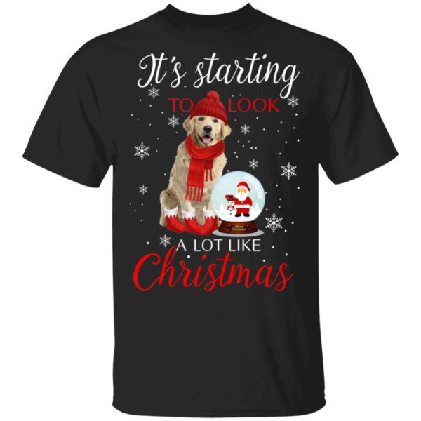 Golden Retriever It’s Starting To Look A Lot Like Christmas Shirt