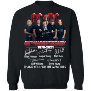 AC/DC 48th Anniversary 1973 2021 Thank You For The Memories Shirt