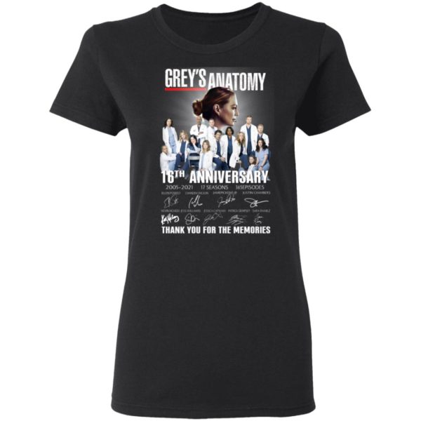 Grey’s Anatomy 2005 2021 16th Anniversary Thank You For The Memories Shirt