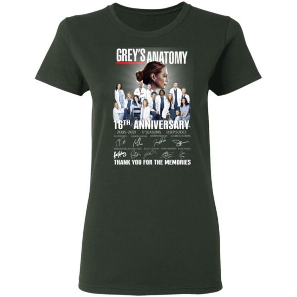 Grey’s Anatomy 2005 2021 16th Anniversary Thank You For The Memories Shirt