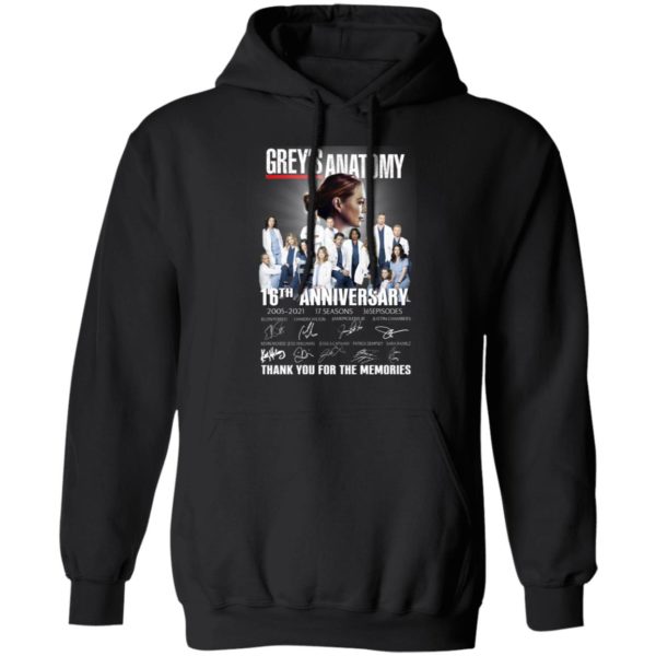 Grey’s Anatomy 2005 2021 16th Anniversary Thank You For The Memories Shirt