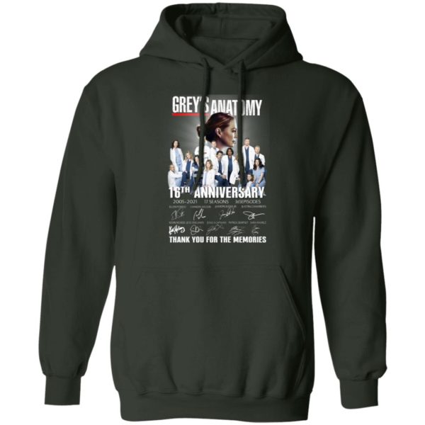 Grey’s Anatomy 2005 2021 16th Anniversary Thank You For The Memories Shirt