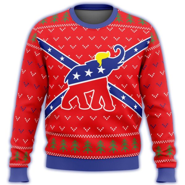 Republican Flag Elephant Trump All Over Printed Christmas Sweatshirt