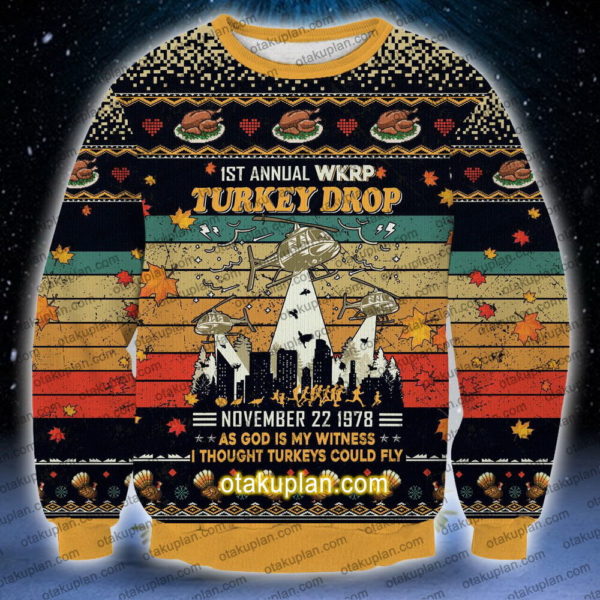WKRP Thanksgiving Day | 1st Annual WKRP Turkey Drop 3D Printed Christmas Sweatshirt