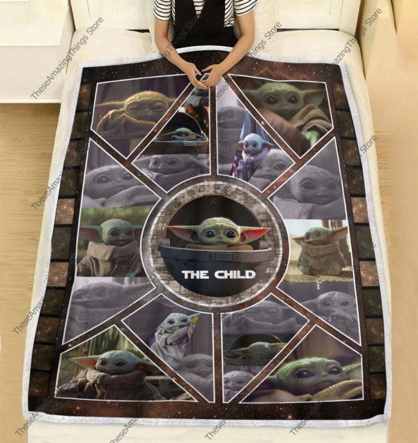Baby Yoda Mandalorian Ver3 Sofa Fleece Blanket