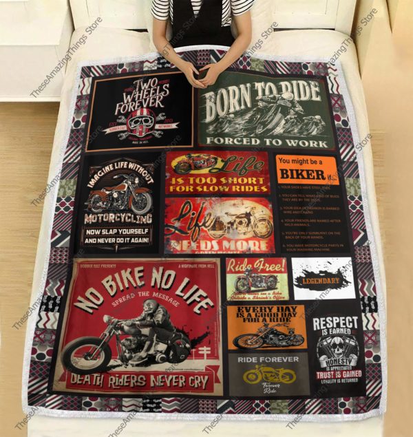Biker Blanket Born To Ride, No Bike No Life Blanket