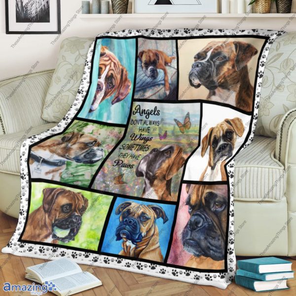 Boxer Dog Angels Don't Always Have Wings Sometimes They Have Paws Boxer Dog Blanket