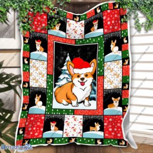 Corgi Christmas Quilt Blanket