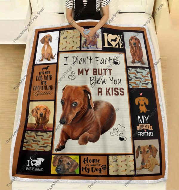 Dachshund Dog I Love To The Moon And Back Blanket