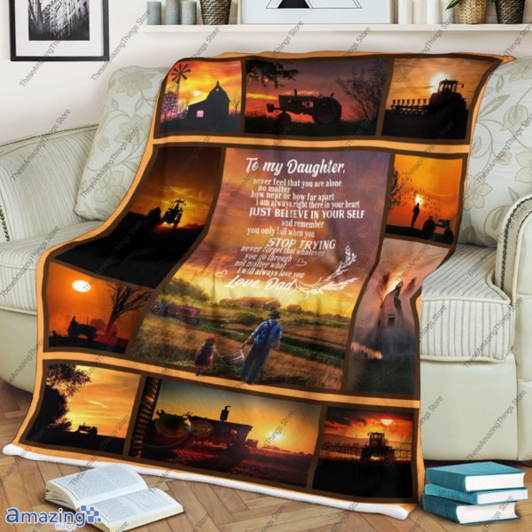 Farmer and Tractor in Sunset To My Daughter for Farmers Kids Blanket