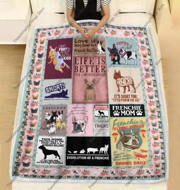 French Bulldog Pattern Quilt Blanket