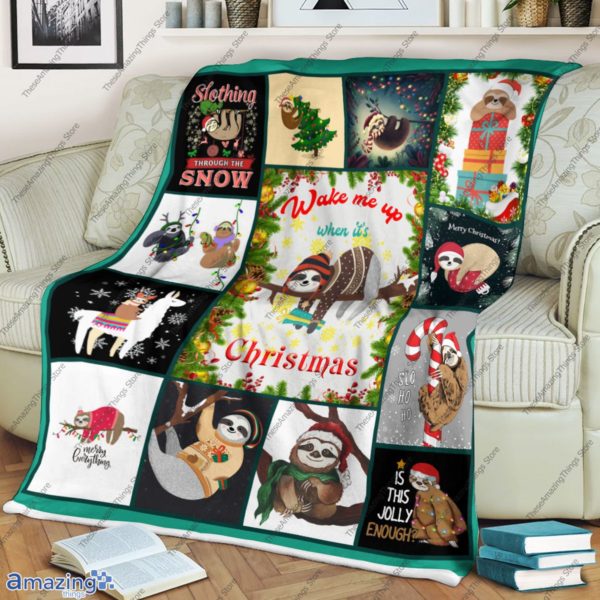 Funny Sloth, Wake Me Up When It's Christmas Blanket