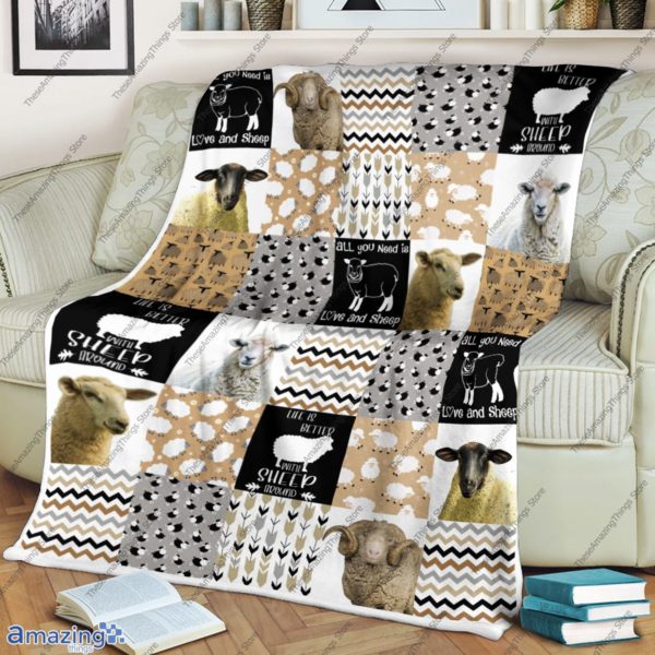 Funny Sheep Blanket All You Need Is Love And Sheep Blanket