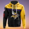 NFL Minnesota Vikings Skull 3d Hoodie Sweatshirt