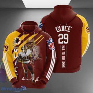NFL Washington Redskins 29 Guice 3d Printed Hoodie Sweatshirt