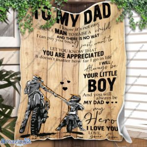 To My Dad Blanket Racing Dad & Racing Boy Blanket