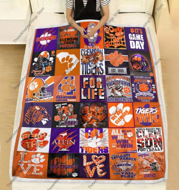 Clemson Tigers Football Quilt Blanket