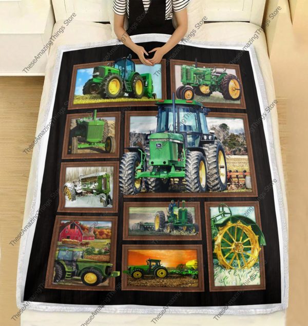 Farmer Tractors Fleece Blanket